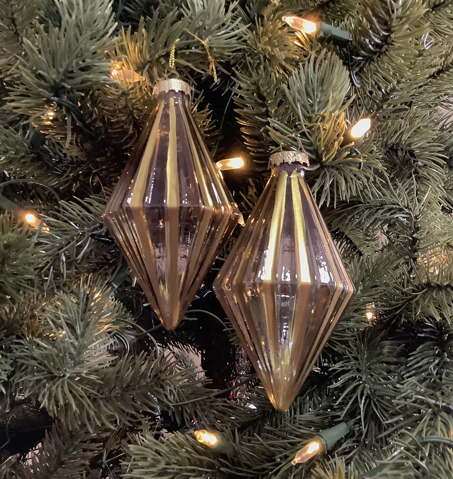 Champagne Diamond Deco 12cm- Set of 2