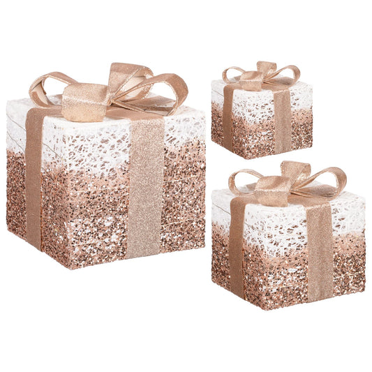 Gold Light Up Parcel-Set of 3