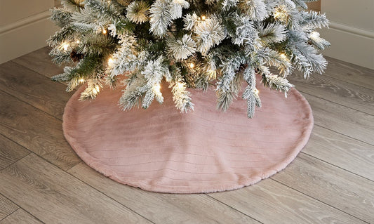 Pink Fur Tree Skirt 1m