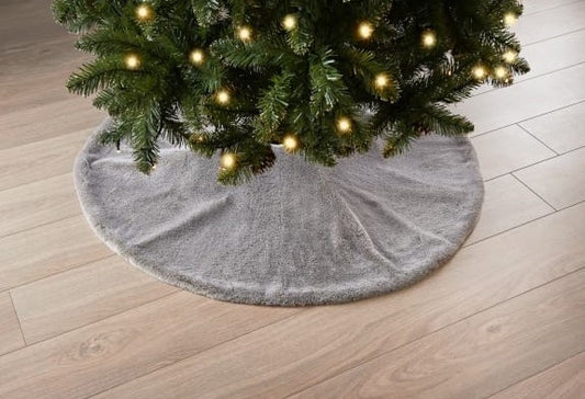 Grey Fur Tree Skirt 1m