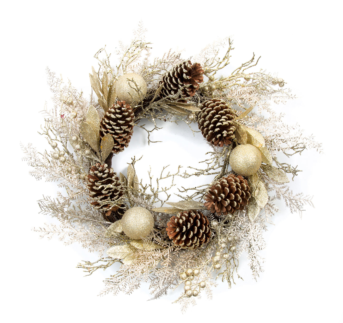 Champagne Spray Acorn Wreath 60cm