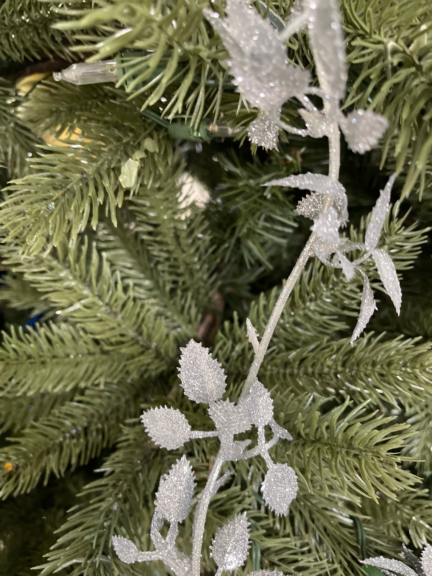 Silver Holly String Garland 170cm- Set of 3