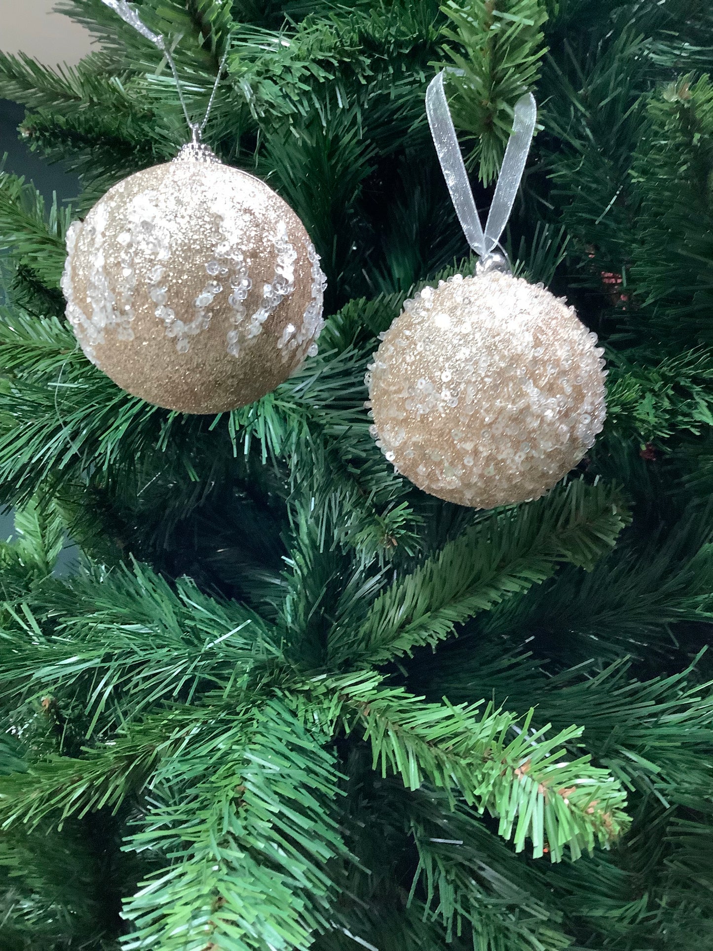 Champagne Frosted Ball 8cm-Set of 4