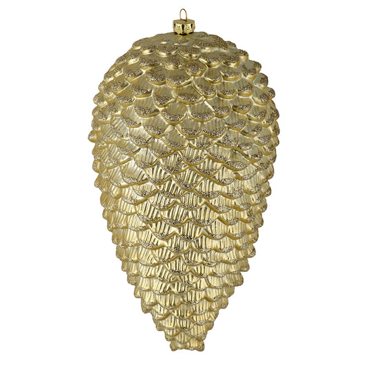 Champagne Glitter Pinecone 18cm- Set of 2