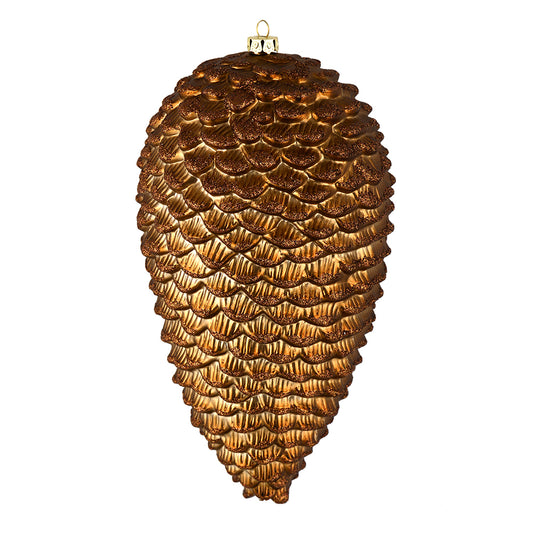 Mocha Glitter Pinecone 18cm- Set of 2