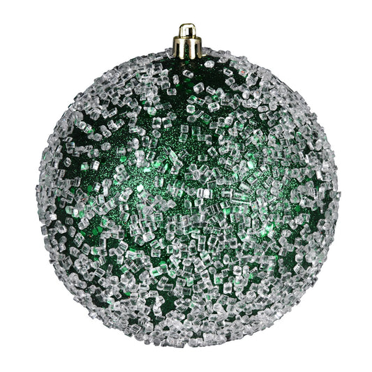 Emerald Glitter Hail Ball 12cm- Set of 2