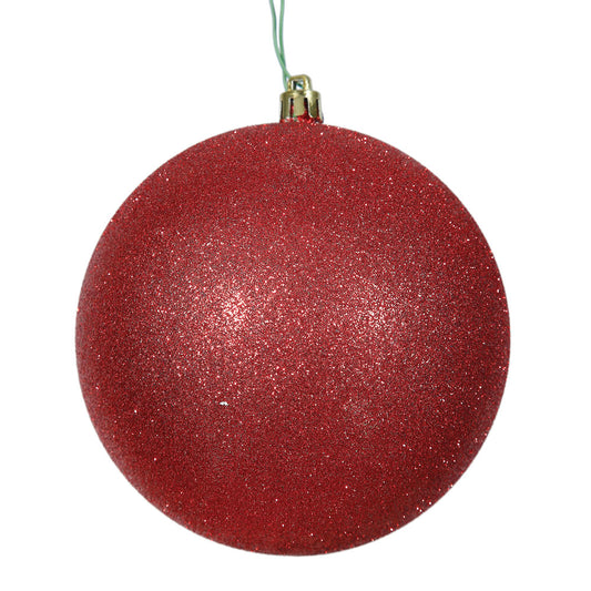 Red Glitter Ball 20cm- Set of 2