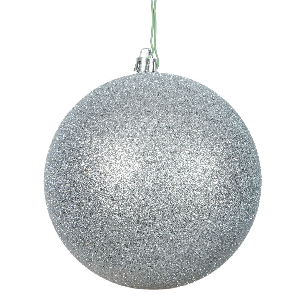 Silver Glitter Ball 25cm- Set of 2