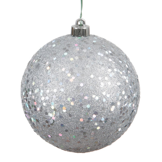 Silver Sequin Ball 20cm- Set of 2