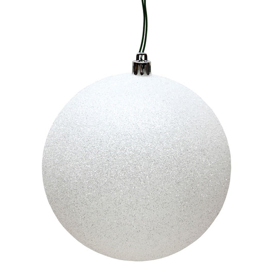 White Glitter Ball 25cm- Set of 2