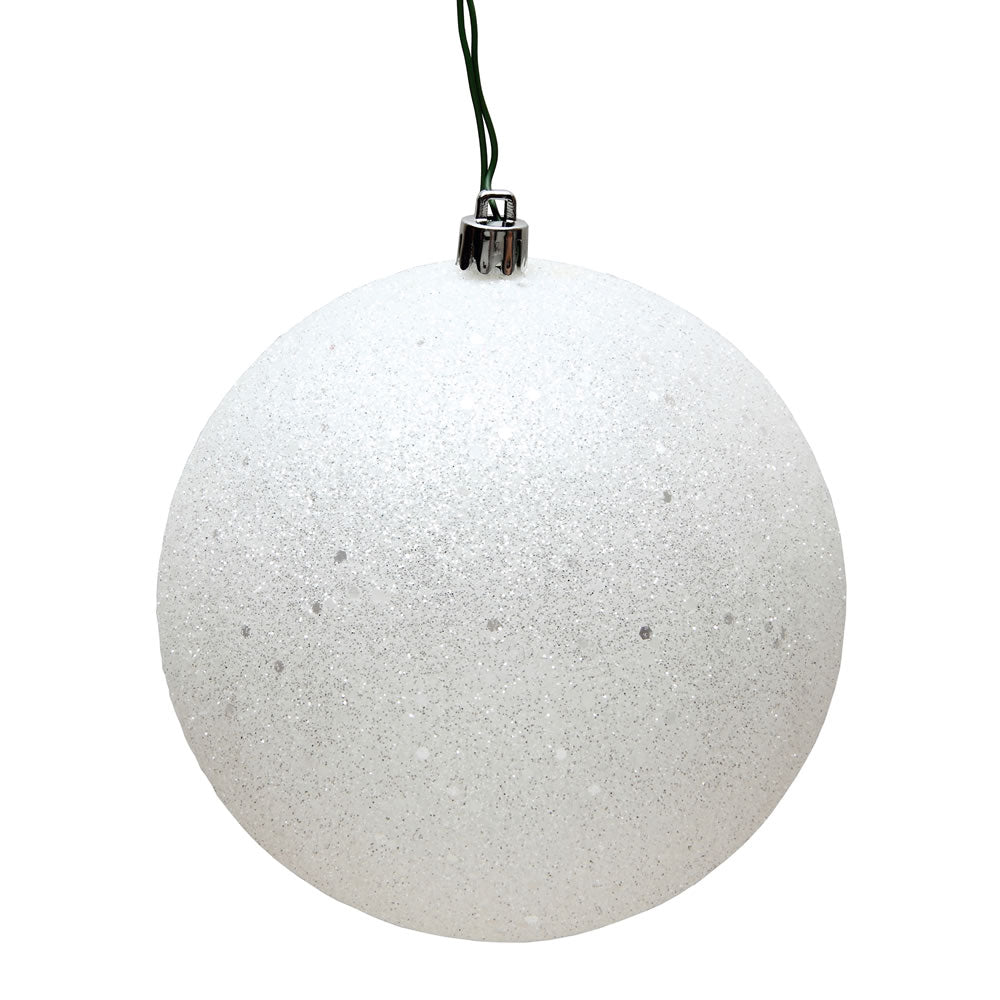 White Sequin Ball 20cm- Set of 2