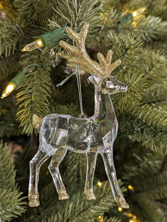 Gold 3D Acrylic Reindeer 14cm