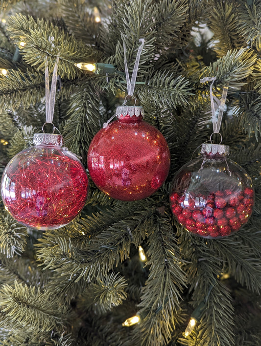 Red Filled Bauble 8cm- Set of 6