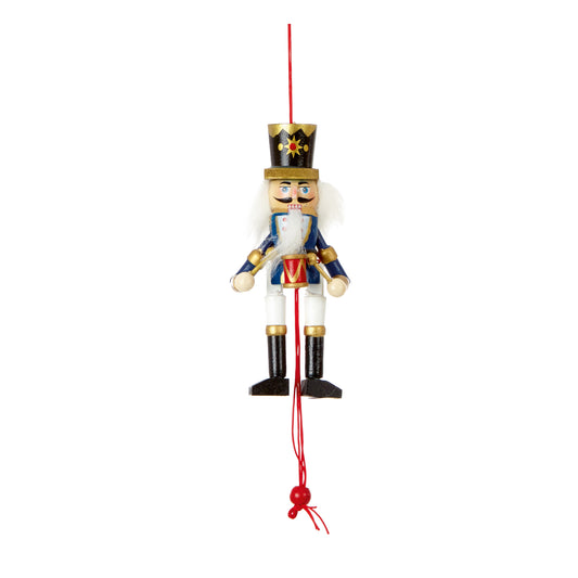 Blue Wood Nutcracker Hanging 12cm- Set of 3