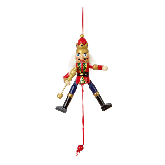 Red Wood Nutcracker Hanging  12cm- Set of 3