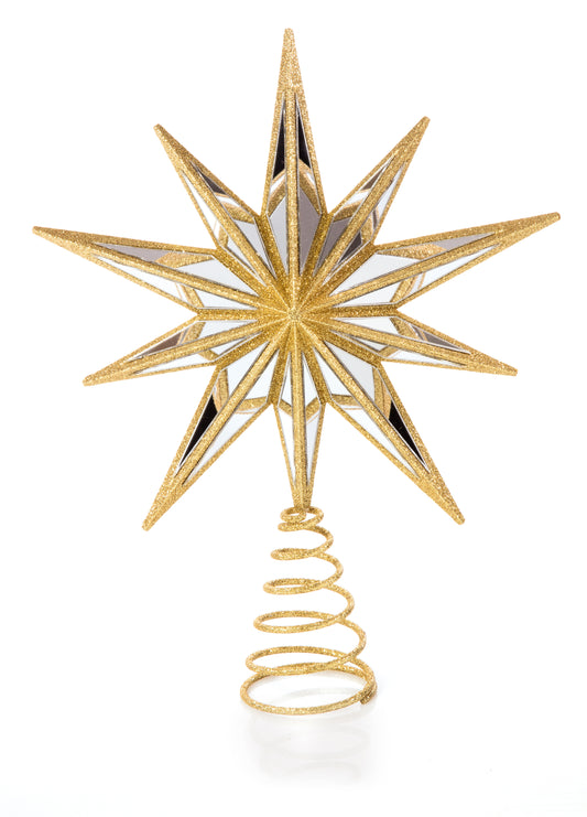 Gold Mirror Star Tree Topper 30cm