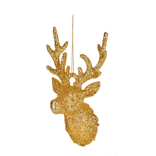 Gold Stag Hanging 15cm- Set of 2