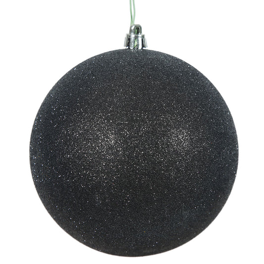 Black Glitter Ball 20cm- Set of 2