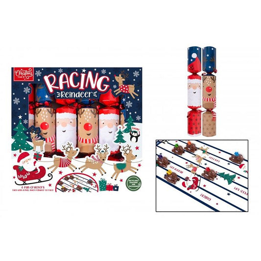 Racing Reindeer Kids Crackers 12" X 6