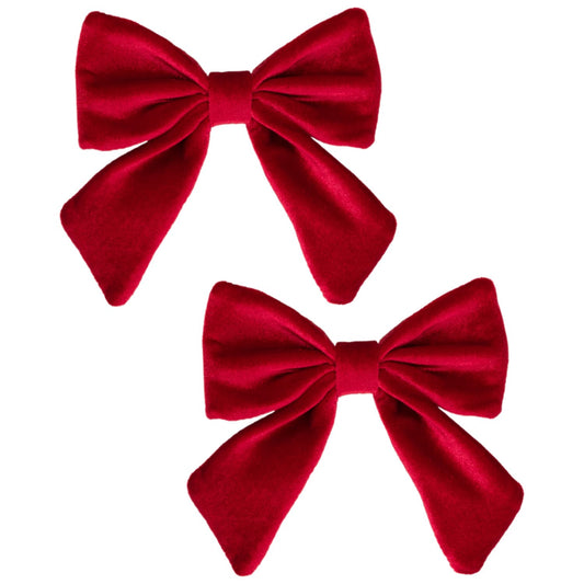 Red Velvet Bows- Set of 2