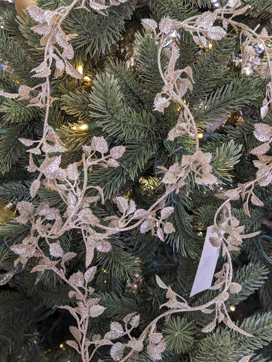 Gold Holly String Garland 170cm- Set of 3